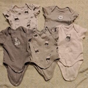 Disney Winnie the Pooh Gray and Cream Bodysuit Collection